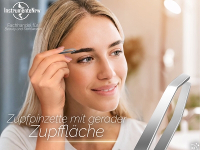 Feine Zupfpinzette Gerade Haar-Pinzette Augenbrauen Rostfreies Edelstahl 9,5 cm