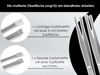 Modellbau Pinzetten 2er Set Laborpinzette Flachpinzette Mikroskopier-Pinzette Schrg + Gerade