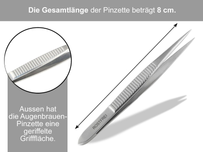 Augenbrauen Zupfpinzetten Set Spitz-Pinzette Haarzupfpinzette 2-Teilig