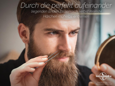 Profi Haar-Zupfpinzette Set Pinzette Gerade und Schr�g aus Edelstahl