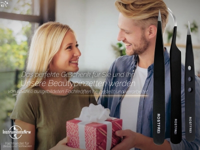Haar-Zupfpinzette 3er Set Spitze Pinzette Schwarz Edelstahl Rostfrei