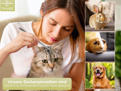 Zeckenzange Zeckenpinzette f�r Hunde Katze und weitere Tiere Haustiere Pinzette aus Edelstahl Rostfrei Zeckenentferner Universell einsetzbarer