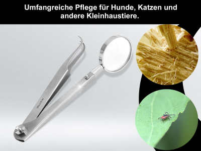 Zecken-Zange, Spitz mit Vergrerungs-Glas