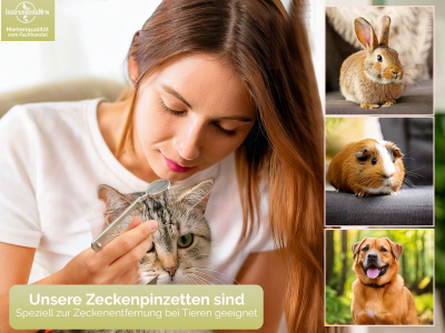 Spitze Zeckenzange mit Lupe Zecken-Pinzette