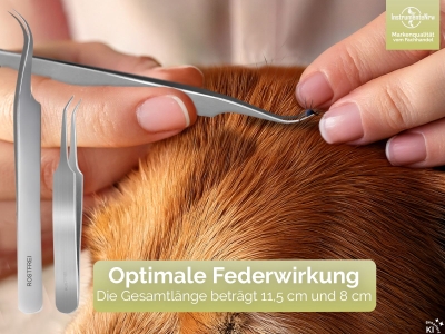Feines Zeckenentferner Set Zeckenpinzette Zeckenzange f�r Hunde Katzen aus Edelstahl