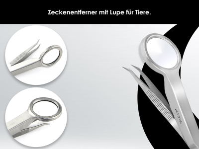 Zecken-Pinzetten Set Lupenpinzette Spitzpinzette