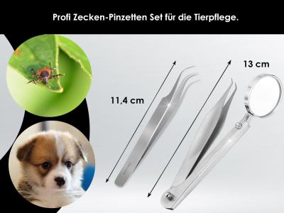 Zeckenpinzetten Set 2-Teilig Zeckenzange Hunde Katzen