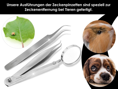 Zeckenpinzetten Set 2-Teilig Zeckenzange Hunde Katzen