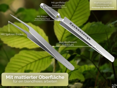 Zeckenzange Zeckenpinzette im 3er Set