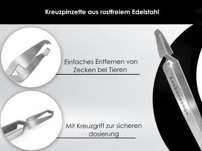 Zeckenentfernungs-Set Zeckenzange Zeckenpinzette Zeckenhaken