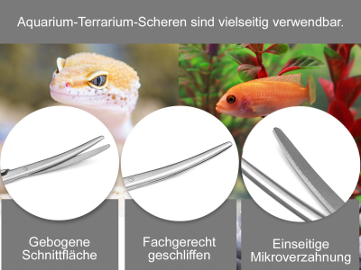 Aquarium Schere Pflanzenschere Gebogen Edelstahl 23,0 cm