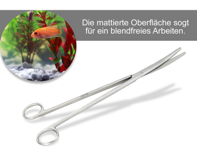 Aquarium Schere Pflanzenschere Gebogen Edelstahl 23,0 cm