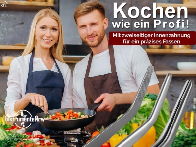 11,5 cm K�chenpinzette Grillpinzette Kochpinzette gebogen
