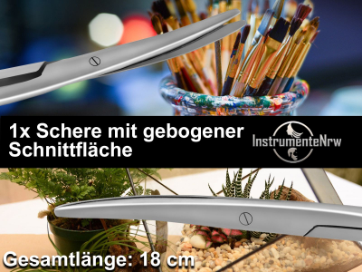 Pinzette Schere Set Gebogen 2-Teilig 18 cm zum Universal Einsatz