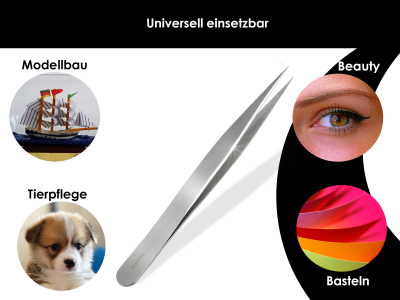 Spitze Przisions-Pinzette zum universellen Einsatz Haarzupfpinzette Splitterpinzette Pinzette Spitz fr Feinarbeiten