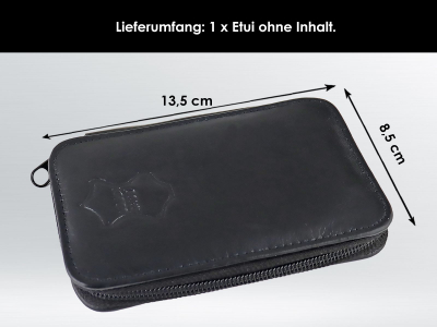 Universal Echt Leder Etui Schwarz 13,5 cm