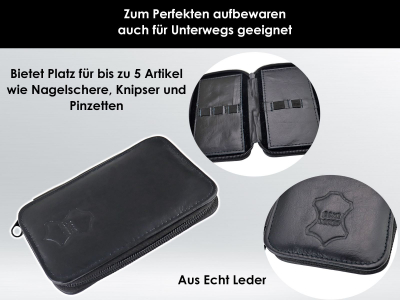 Universal Echt Leder Etui Schwarz 13,5 cm