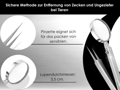 Zecken-Lupen-Pinzette Verjngt