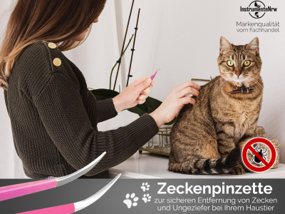 Premium Zeckenpinzette Zeckenzange Edelstahl Zecken Pinzette Hunde Katzen rostfreier Qualittsstahl Pink