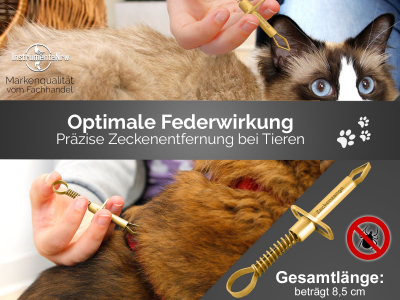 Zeckenentferner Zeckenzange Zeckengreifer mit Federung