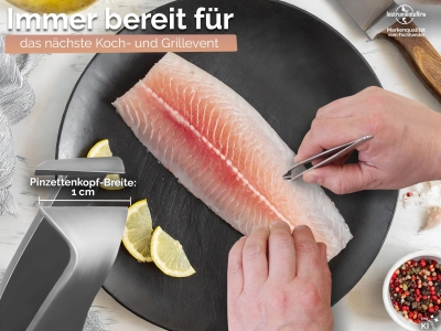 Fischentschupper Fischgr�tenpinzette Fischgr�tenzange 2 in 1 Profi-Qualit�ts Pinzette Edelstahl f�r Fisch-Gr�ten