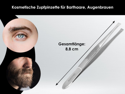 Zupfpinzette fr Augenbrauen mit gerader Zupfflche 8,8 cm