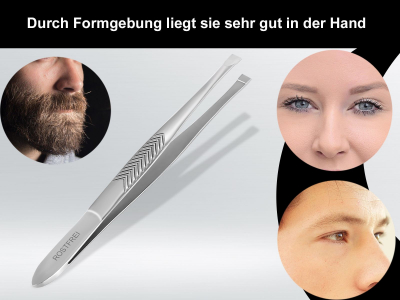 Zupfpinzette fr Augenbrauen mit gerader Zupfflche 8,8 cm