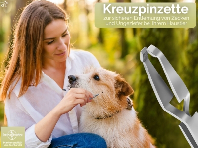 Kreuzpinzette Zeckenzange Zeckenpinzette mit Schl�sselanh�nger und edlem Etui 8 cm bestens geeignet f�r Reisen oder Kurztrips