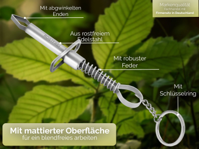 Zeckenpinzette Zeckenzange als Schlsselanhnger Zeckenentferner mit edlem Aufbewahrungsetui