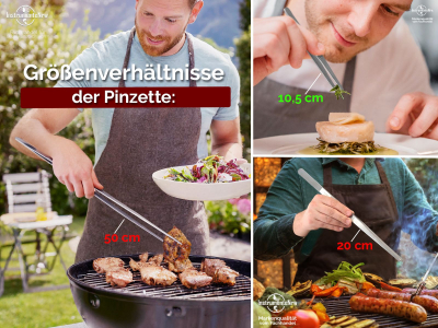 Profi Grillpinzette K�chenpinzette Kochpinzette Pinzette mit V Zahnung aus Edelstahl 10,5 cm