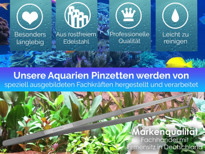 Premium Futterpinzette Aquarium Pinzette mit V Zahnung 45 cm aus gehrtetem rostfreiem Edelstahl