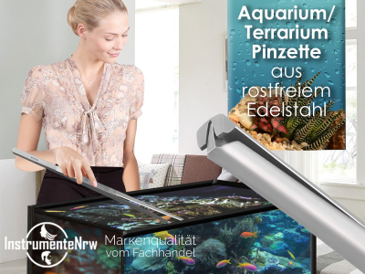 Premium Futterpinzette Lange Aquarium Pinzette mit Zahnung aus Edelstahl 60 cm
