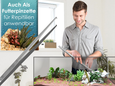 Premium Futterpinzette Lange Aquarium Pinzette mit Zahnung aus Edelstahl 60 cm