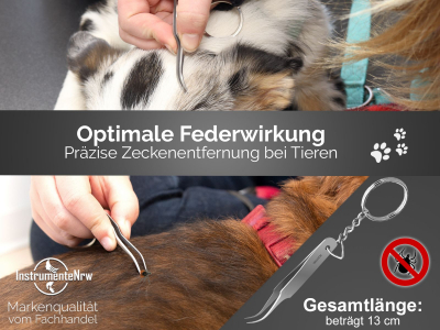 Zeckenzange fr Unterwegs Zeckenentferner mit Schlsselring