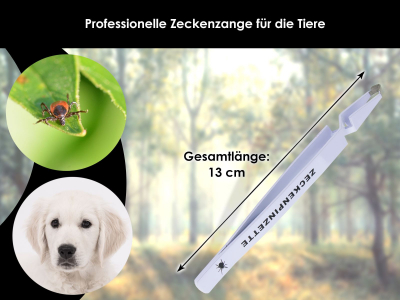 Premium Zeckenzange Zecken Kreuzpinzette Pinzette fr Hunde Katzen wei 13 cm Optimale Zeckenentferner zum mhelosen Zecken entfernen