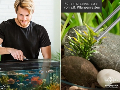 Premium Futterpinzette Aquarium Pinzette 10,5 cm mit V Zahnung aus geh�rtetem rostfreiem Edelstahl
