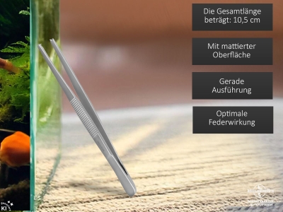 Premium Futterpinzette Aquarium Pinzette 10,5 cm mit V Zahnung aus geh�rtetem rostfreiem Edelstahl