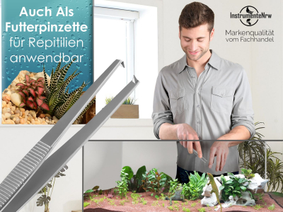 Premium Futterpinzette Aquarium Pinzette 10,5 cm mit V Zahnung aus gehrtetem rostfreiem Edelstahl