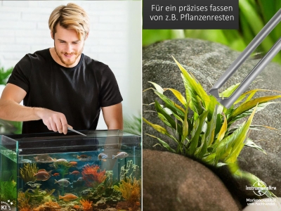 Premium Futterpinzette Aquarium Pinzette 14,5 cm mit V Zahnung aus geh�rtetem rostfreiem Edelstahl