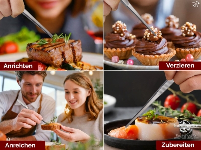 Profi Grillpinzette K�chenpinzette Kochpinzette Pinzette mit V Zahnung aus Edelstahl 18 cm