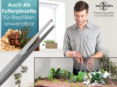 Premium Futterpinzette Aquarium Pinzette mit V Zahnung aus Edelstahl 20 cm