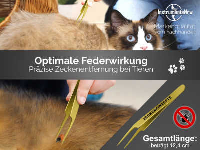 Zeckenzange Zeckenentferner Spitze Pinzette fr Hunde, Katzen oder andere Haustiere