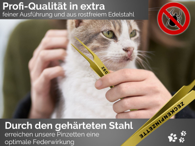 Zeckenzange Zeckenentferner Spitze Pinzette fr Hunde, Katzen oder andere Haustiere