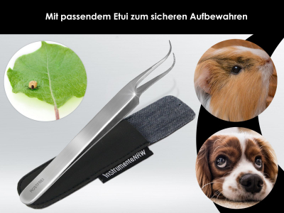 Zeckenzange Edelstahl Zeckenpinzette Zeckenentferner fr Tiere Hunde Katzen