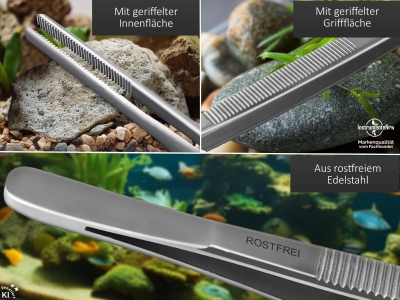 Profi Aquarium Terrarium Pinzette Wasserpflanzen Pflanzenpinzette aus Edelstahl Gerade Futterpinzette f�r Aquarien und Terrarien 25,0 cm