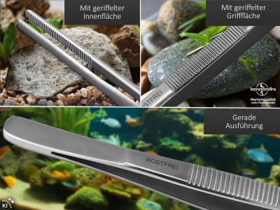 Profi Aquarium Terrarium Pinzette Wasserpflanzen Pflanzenpinzette aus Edelstahl Gerade Futterpinzette f�r Aquarien und Terrarien 35,0 cm