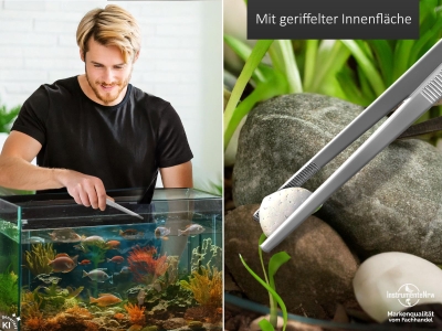 Profi Aquarium Terrarium Pinzette Wasserpflanzen Pflanzenpinzette aus Edelstahl Gerade Futterpinzette f�r Aquarien und Terrarien 20,0 cm