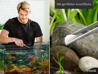 Profi Aquarium Terrarium Pinzette Wasserpflanzen Pflanzenpinzette aus Edelstahl Gerade Futterpinzette fr Aquarien und Terrarien 18,0 cm