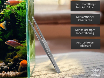 Profi Aquarium Terrarium Pinzette Wasserpflanzen Pflanzenpinzette aus Edelstahl Gerade Futterpinzette fr Aquarien und Terrarien 18,0 cm