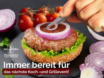 Profi Grillzange Grillpinzette Kochpinzette aus Edelstahl Pinzette 9 cm mit Zahnung - Gerade Ausf�hrung f�r Fleisch, W�rstchen oder Gem�se